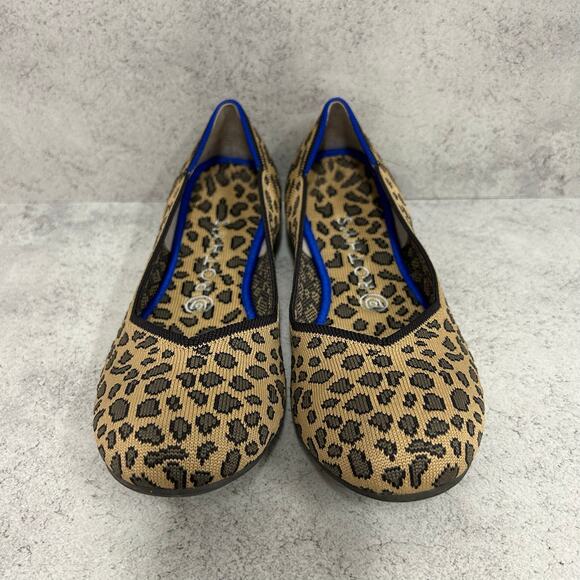Rothy's Leopard Print Rounded-Toe Flats, Spotted Women’s Size W9 - Picture 2 of 8